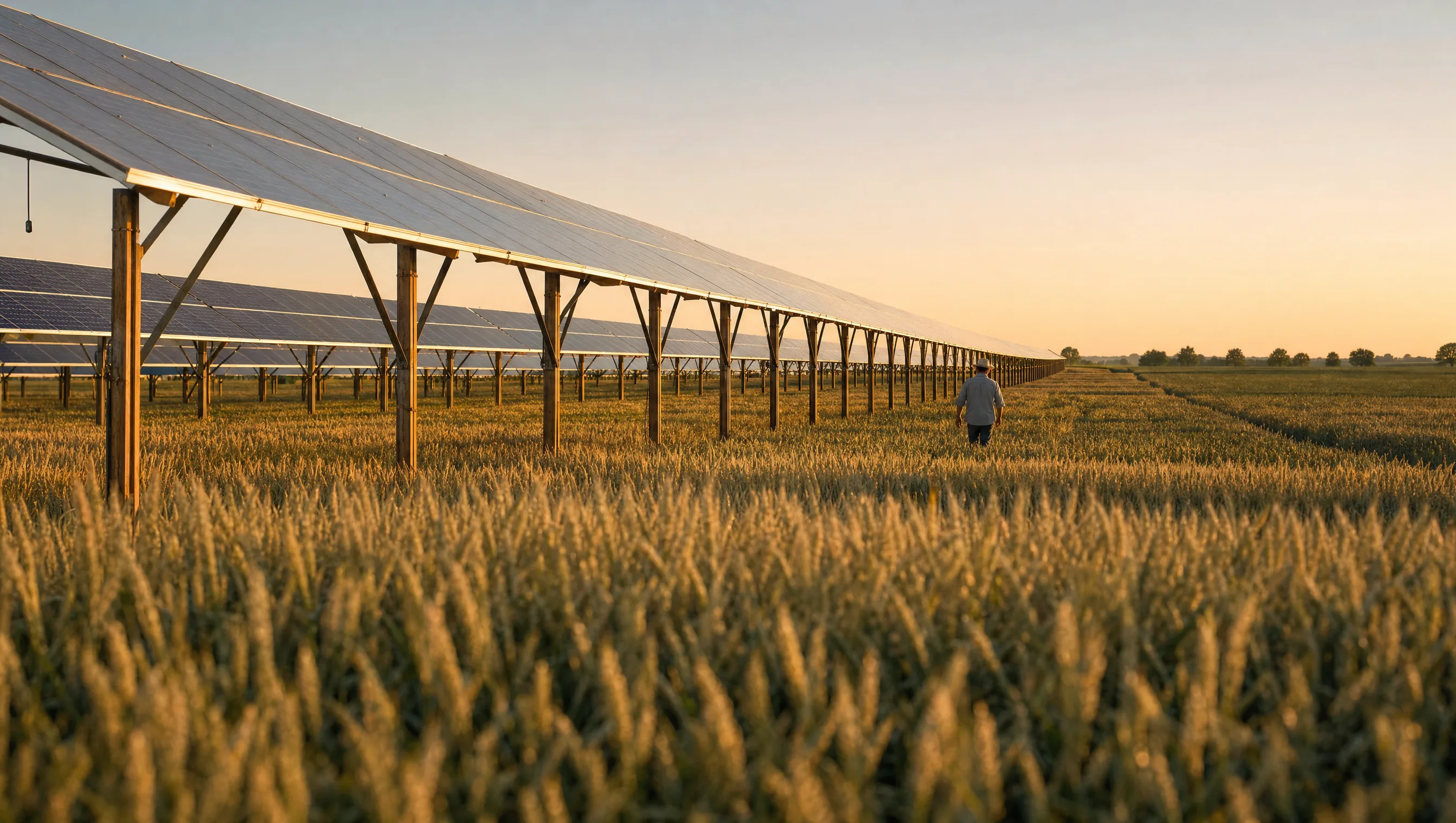 Agri‑PV‑Anlage über landwirtschaftlich genutzter Fläche