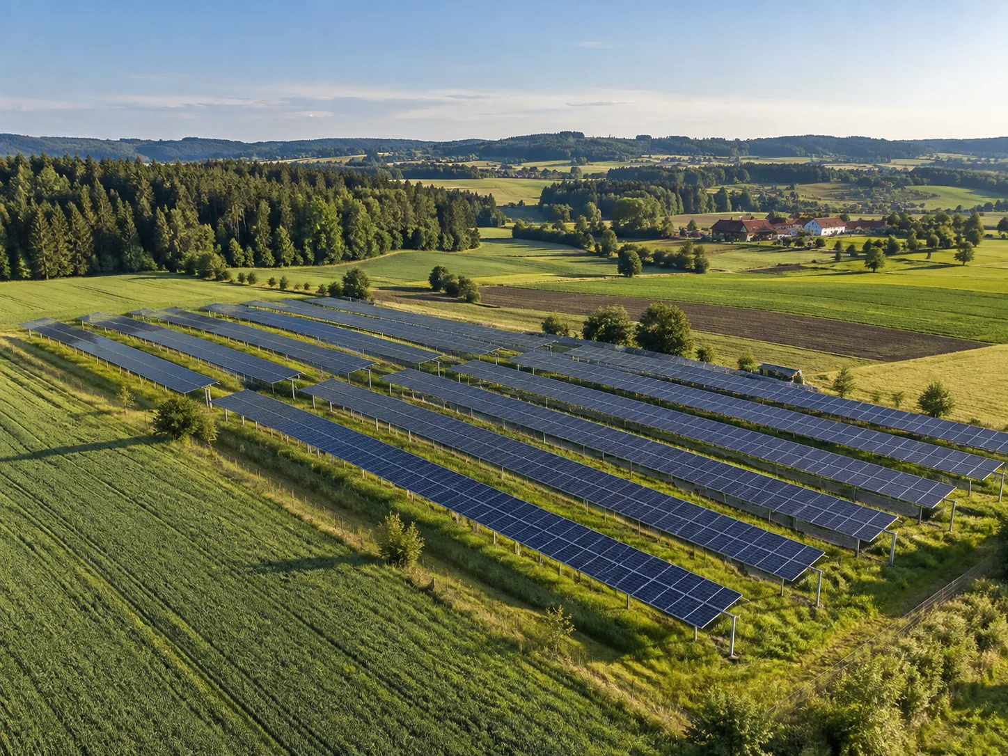 Solarprojekte in einer landwirtschaftlichen Landschaft